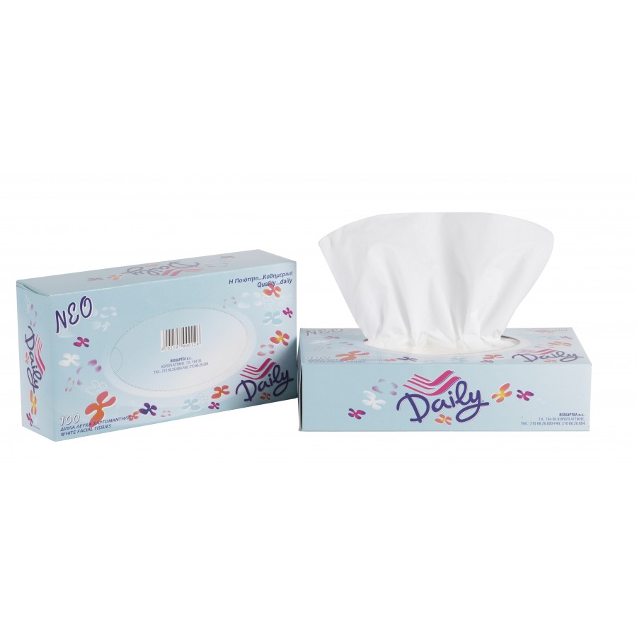 Neo Daily 2-ply wipes in a box 100tk