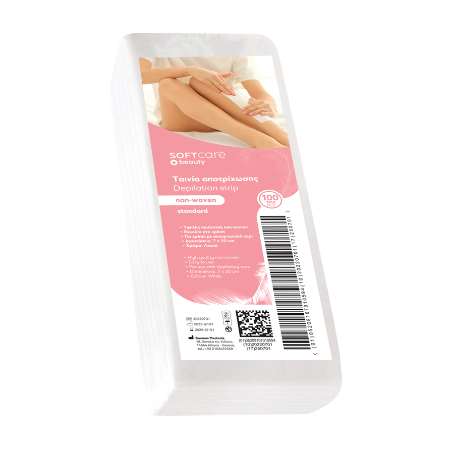 Depilation Strips Soft Care Standard Non Woven 7 x 20 cm 80gr/m2