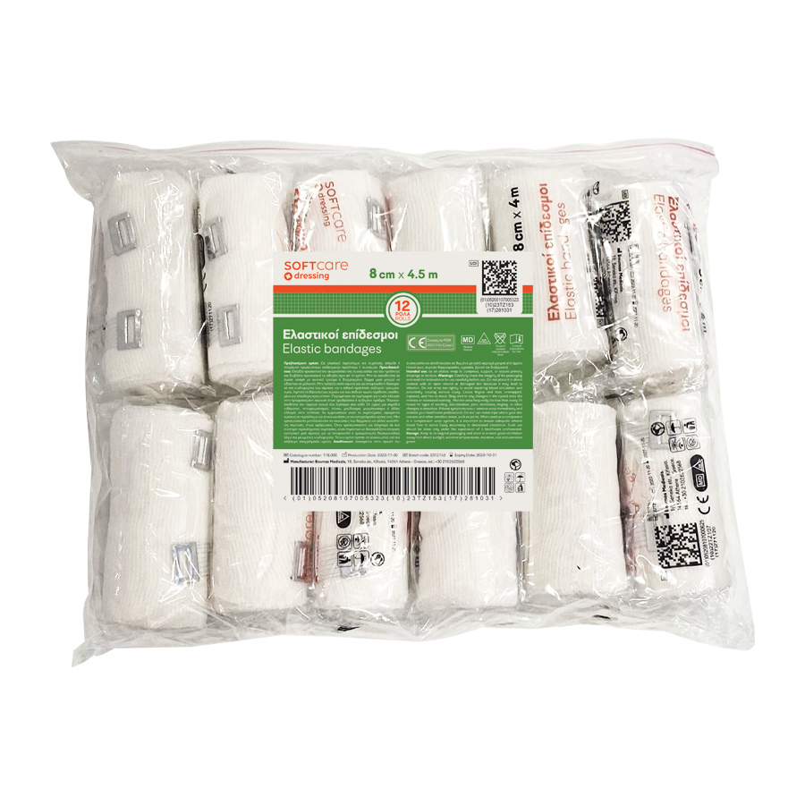 Elastic Bandages Soft Care  8 cm x 4,5 m 12tk