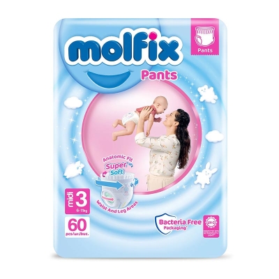 Molfix Püksmähkmed Midi (4-9 Kg) 60 tk