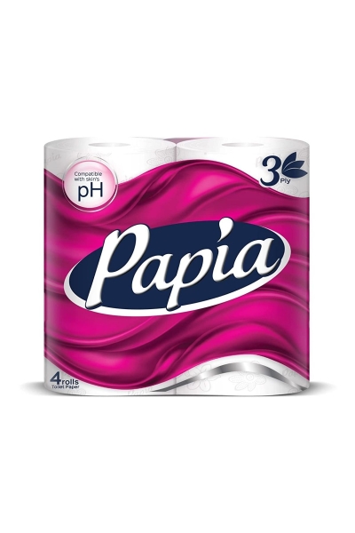 Papia Toilet paper White 3-ply 4 pcs