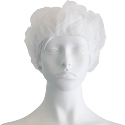 Ümmargune non-woven müts valge (100 tk)