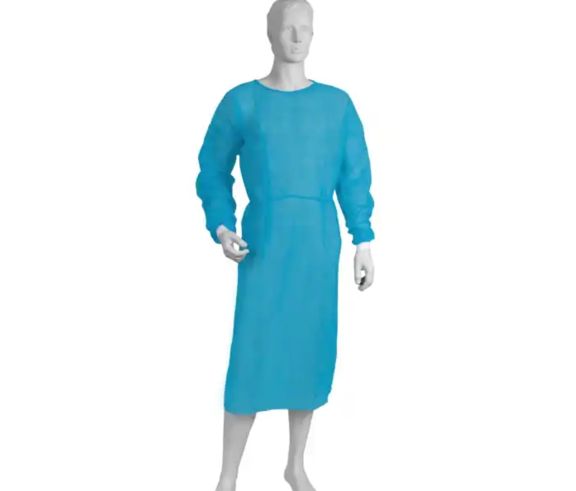 Медицинский халат (с манжетами) 30 г, синий, 10 шт.