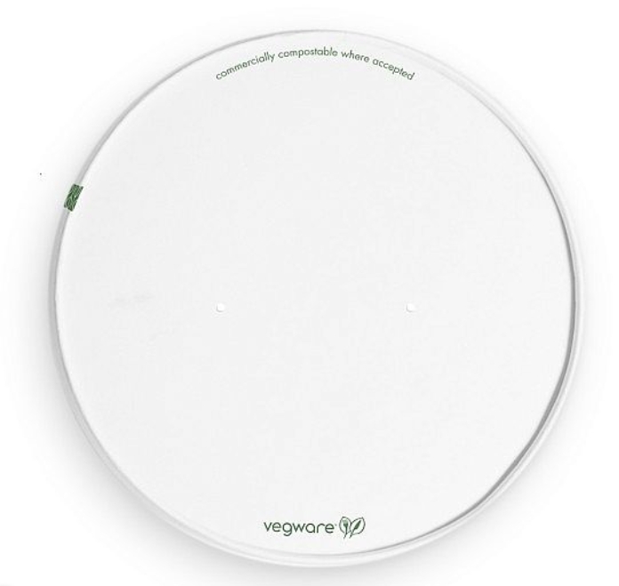 Крышка с вентиляционными отверстиями, из белой бумаги и кукурузного крахмала, серия 185, в пачке 50 шт