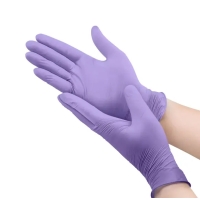 Нитриловые перчатки фиолетово-синего цвета Kid-Man - 2