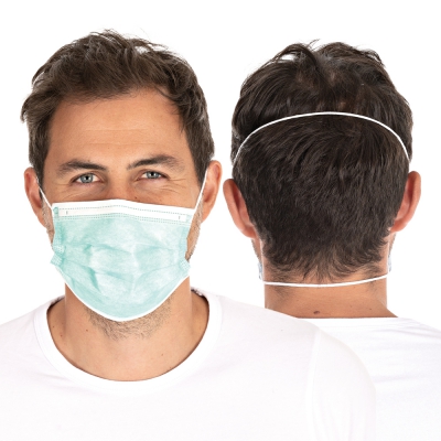 II tüüpi näomaskid, 3-kihilised | PP, peapael. roheline