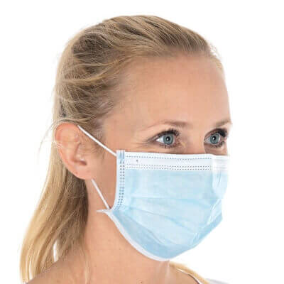 Näomaskid tsiviilkasutuseks, 3-kihilised | PP sinine