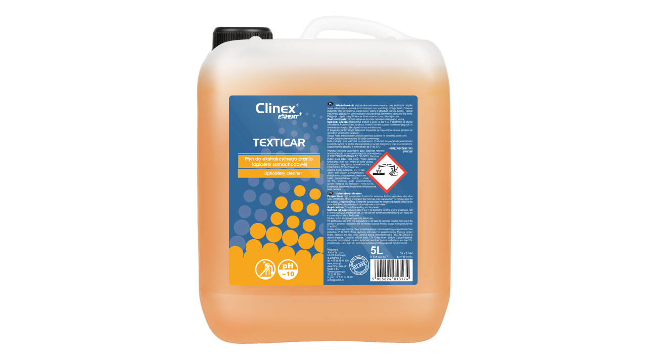CLINEX EXPERT+ TEXTI CAR -Upholstery Cleaner for extraction washing 5L